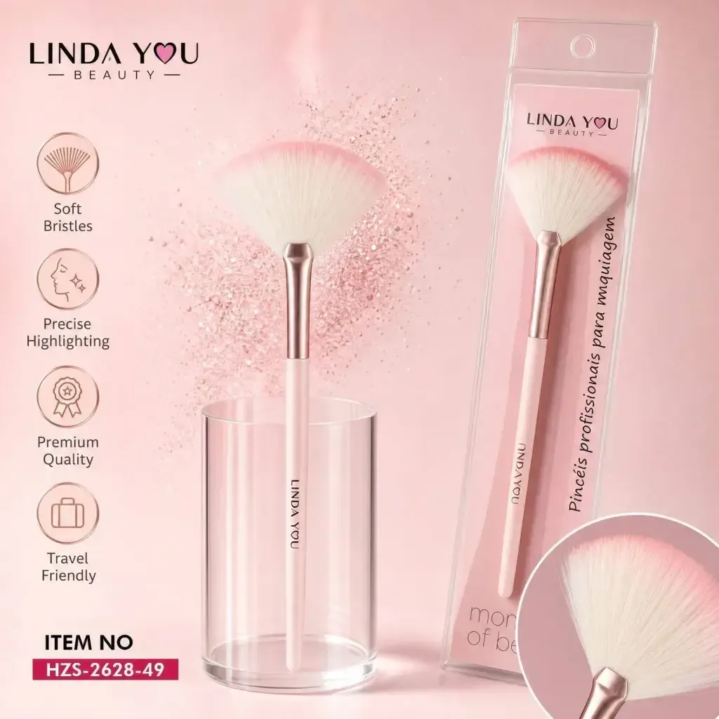 Brocha Abanico - Aplicacion Precisa Para Iluminador (LindaYou)