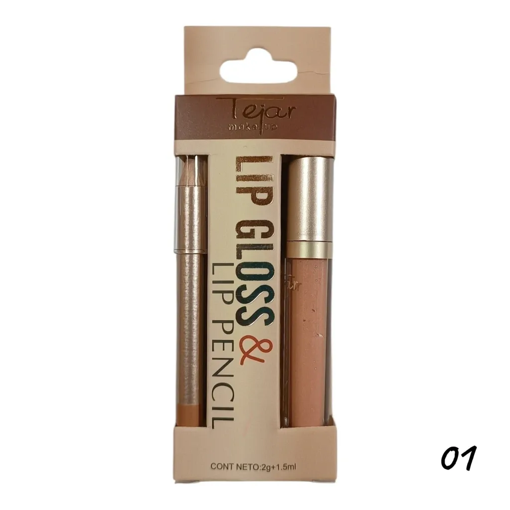 Lip Gloss Labial Matte + Delineador Labios Tejar