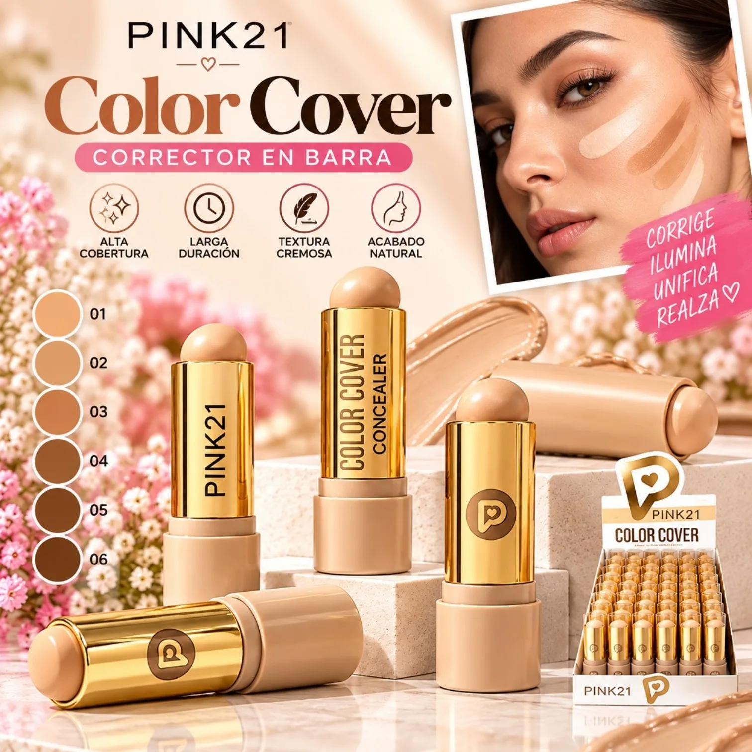CORRECTOR EN BARRA PINK 21